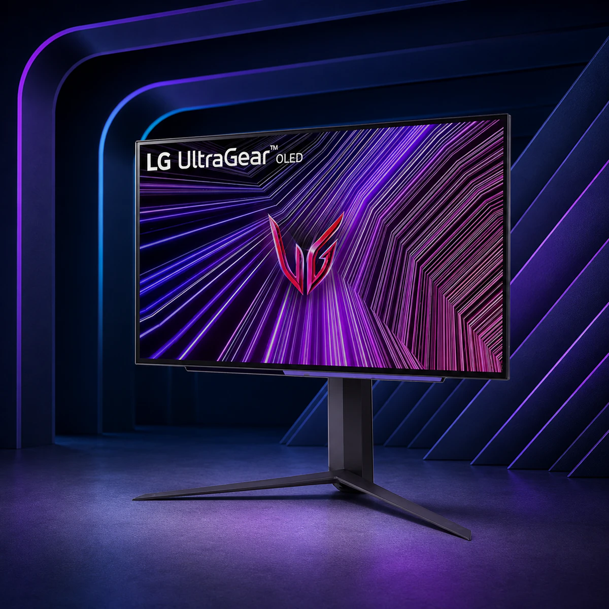 Mise en scène éditoriale — LG UltraGear OLED 27" (27GS95QE)