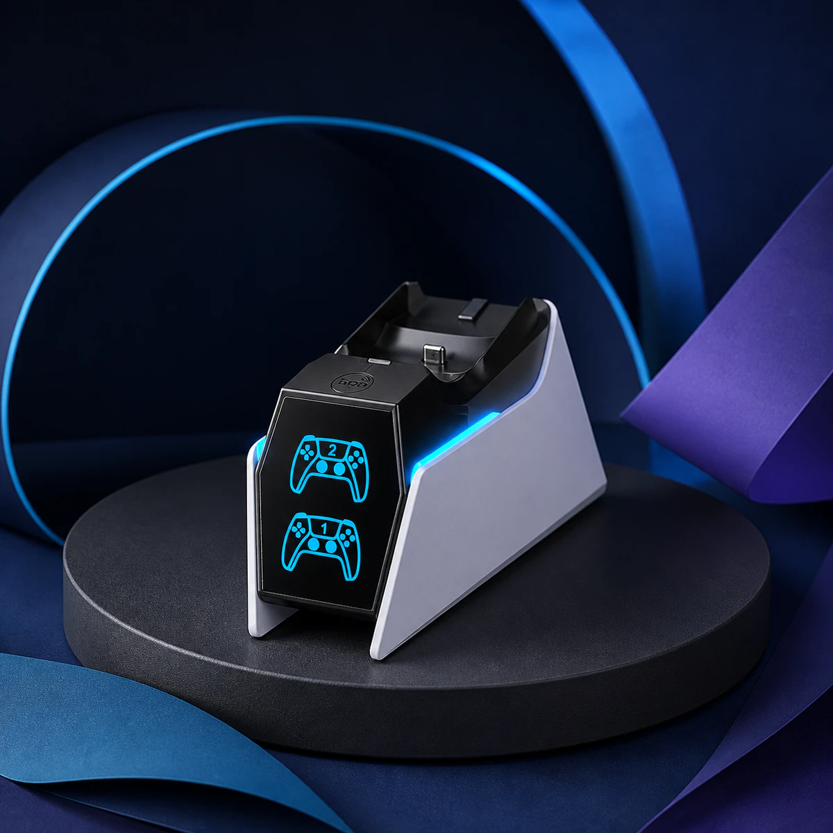 Mise en scène éditoriale — OIVO Dock double DualSense PS5