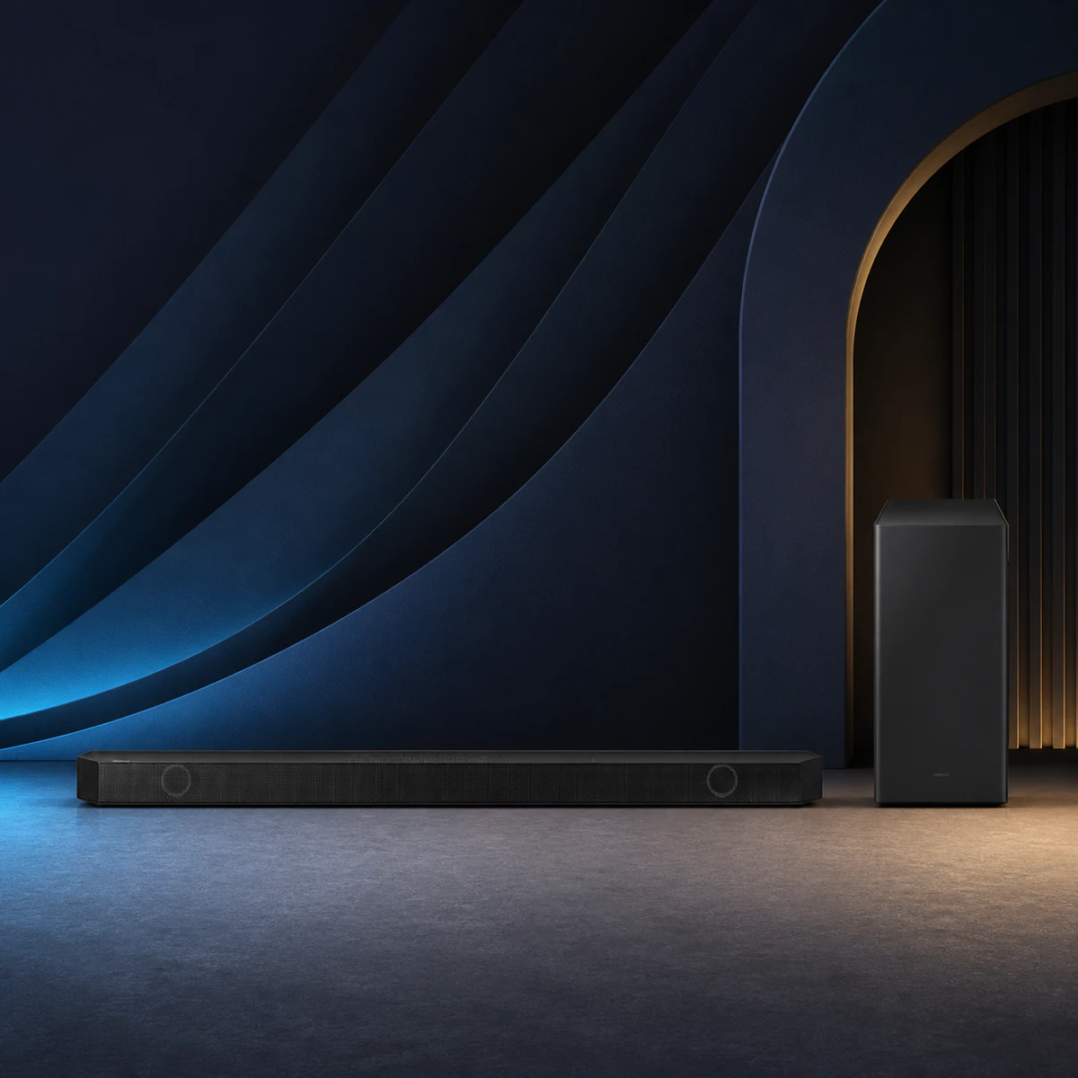 Mise en scène éditoriale — Samsung HW-Q800D (5.1.2 avec caisson)